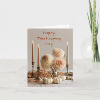 Carte de vœux élégante de Thanksgiving avec dahlia