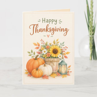 Carte de vœux élégante de Thanksgiving pastel
