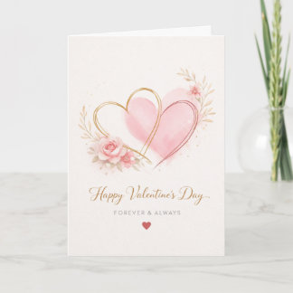 Carte de vœux élégante en forme de cœur floral pou