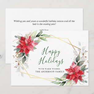 Carte de vœux élégante Poinsettia Noël Gui