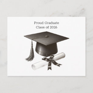 Carte de voeux élégante pour la remise des diplôme