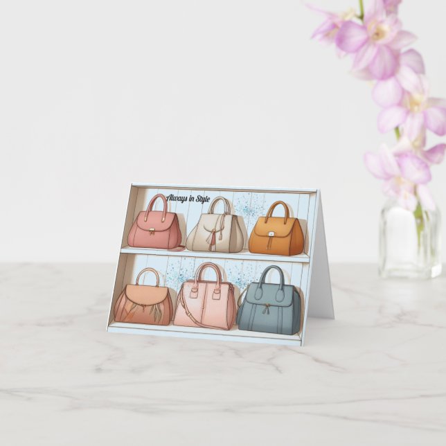Carte de vœux élégante pour sac à main chic (Orchidée)