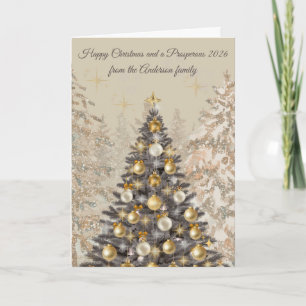 Carte de vœux élégante pour un arbre de Noël – Fam