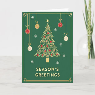 Carte de vœux élégante verte pour les fêtes