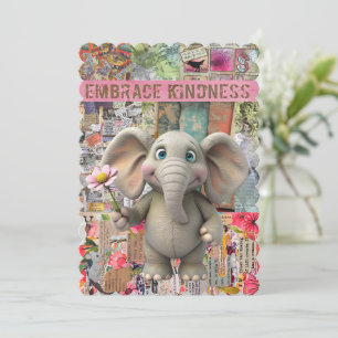 Carte de voeux Eléphant mignon et souris