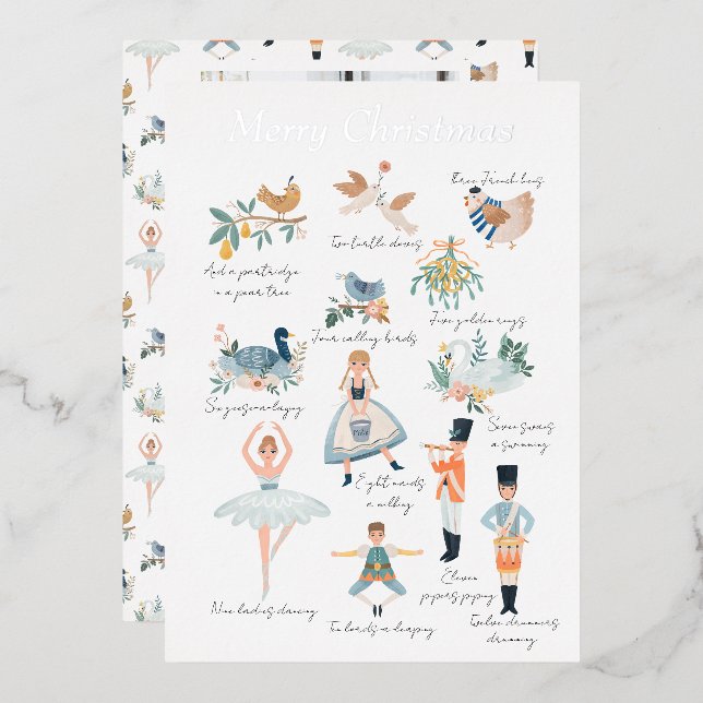 Carte De Vœux En Aluminium 12 Jours de Noël Photo personnalisée (Recto/Verso)