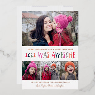 Carte De Vœux En Aluminium 2022 a été impressionnant multicolore lettering No