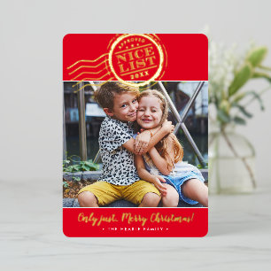 Carte De Vœux En Aluminium 2023 CHRISTMAS PHOTO mignonnes enfants Nice Liste 