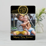 Carte De Vœux En Aluminium 2024 CHRISTMAS PHOTO mignonne Nice Liste timbre no<br><div class="desc">par kat massard >>> WWW.SIMPLYSWEETPAPERIE.COM <<< Un design de carte amusant avec un design de timbre disant "NICE LIST" en papier brillant. Style de portrait pour afficher votre belle famille aussi avec une grande photo. CONTACTEZ-MOI si vous avez besoin d'aide pour que votre photo s'adapte parfaitement kat@simplysweetpaperie.com</div>