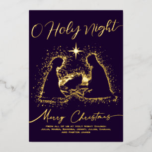 Carte De Vœux En Aluminium 2026 Crèche de la Nativité Religieuse Ô Nuit Saint