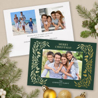 3 Photos Noël Vert Or