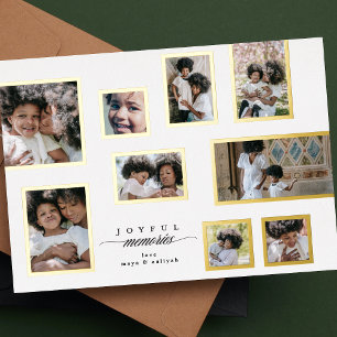Carte De Vœux En Aluminium 4+ Collage de photos Joyeux Noël