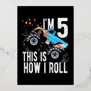 Carte De Vœux En Aluminium 5e anniversaire Boy Monster Camion