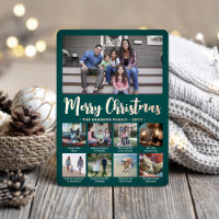 9 Photo Vert sarcelle Joyeux Noël Collage Moderne