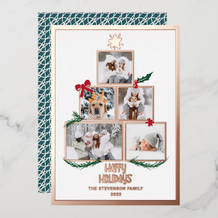 Carte De Vœux En Aluminium Abstrait 5 photos Noël arbre de Noël joyeuses vaca