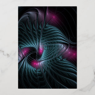 Carte De Vœux En Aluminium Abstrait Imaginaire coloré fractal