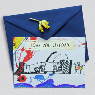 Carte De Vœux En Aluminium Ajouter le dessin et la photo de votre enfant Fête