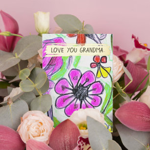 Carte De Vœux En Aluminium Ajouter le dessin et la photo de votre enfant gran