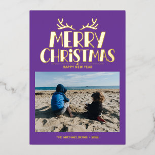 Carte De Vœux En Aluminium AJOUTEZ VOTRE PHOTO Joyeux Noël et Bonne Année