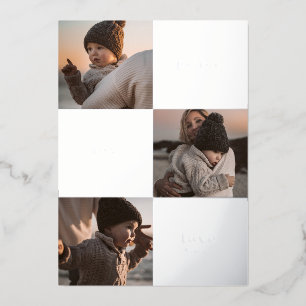 Carte De Vœux En Aluminium AJOUTEZ VOTRE PHOTO Joyeux Noël PAIX JOIE AMOUR