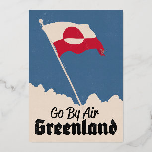 Carte De Vœux En Aluminium Aller par Air Greenland