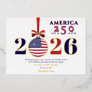 Carte De Vœux En Aluminium Amérique 250 Parrain Donateur de Noël Patriotique 