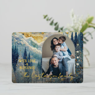 Carte De Vœux En Aluminium Amusant coloré Abstrait hiver Wonderland Art Gold