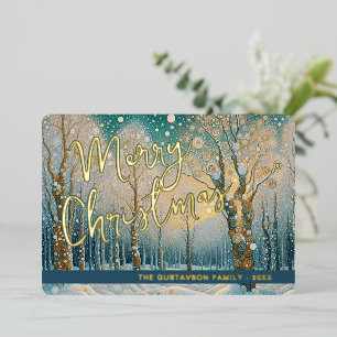Carte De Vœux En Aluminium Amusants Abstrait Winter Wonderland Snowflakes Art