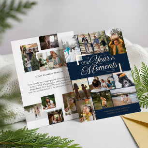 Carte De Vœux En Aluminium Année en moments Famille Photo Collage Noël