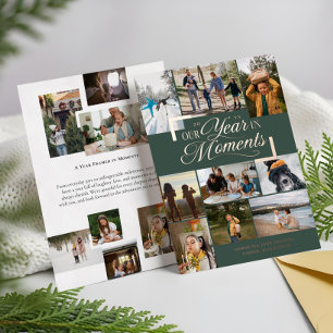 Carte De Vœux En Aluminium Année en moments Famille Photo Collage Noël