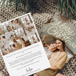 Carte De Vœux En Aluminium Année en revue Famille 12 Photos Collage Noël<br><div class="desc">Célébrez les moments précieux : Carte de Noël personnalisée avec Real Gold Foil et année en revue Découvrez l'esprit de fête et revivez vos souvenirs avec notre Carte de Noël personnalisée, incarnation de l'élégance moderne. Le devant présente votre photo de famille bien-aimée, ornée d'un "Joyeux Noël" audacieux et chatoyant en...</div>