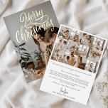 Carte De Vœux En Aluminium Année en revue Famille Photo Collage Or de Noël<br><div class="desc">Cherchez les moments : Carte de Noël personnalisée avec Real Gold Foil et année en revue Embrassez l'esprit de la saison et célébrez vos souvenirs avec notre Carte de Noël personnalisée, une incarnation étonnante de l'élégance moderne. La façade présente votre photo de famille chère, ornée de l'audacieux et chatoyant "Joyeux...</div>