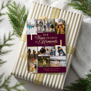 Carte De Vœux En Aluminium Année encadrée dans Moments Photos de famille Noël