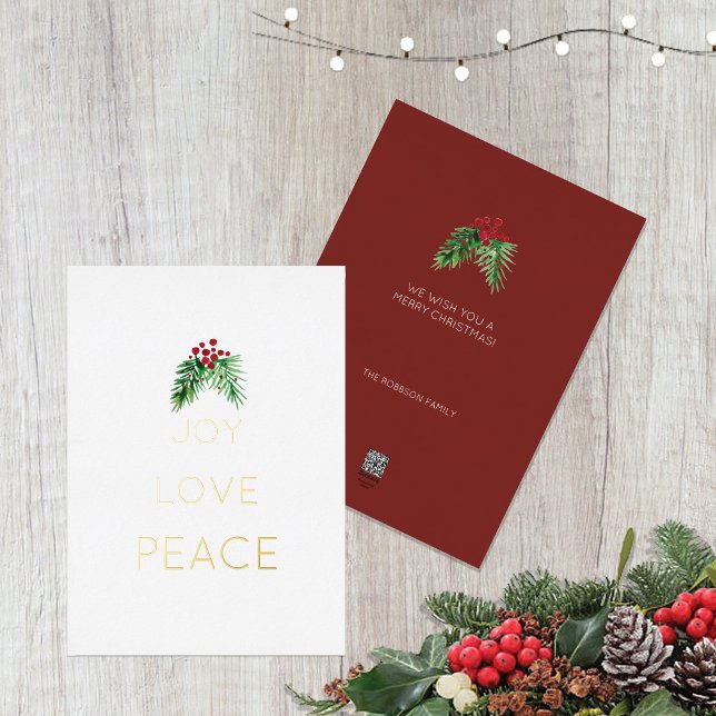 Carte De Vœux En Aluminium Aquarelle rouge de Berries (Créateur téléchargé)