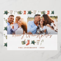 Aquarelle sucre de canne de boissons de Noël