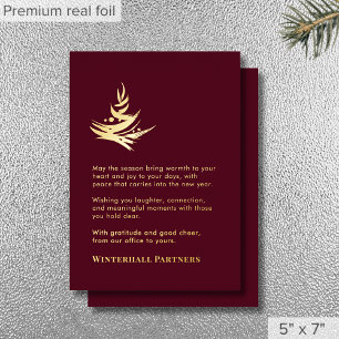 Carte De Vœux En Aluminium Arbre Abstrait Luxueux Rouge Or
