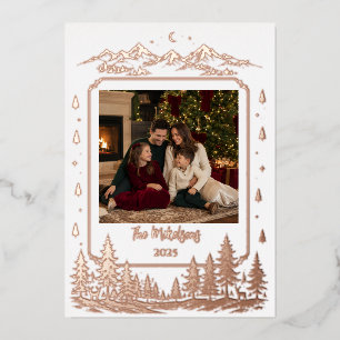Carte De Vœux En Aluminium Arbre de Noël Bois Doré Enchanté Photo