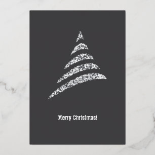 Carte De Vœux En Aluminium Arbre de Noël d'entreprise blanc