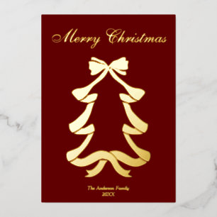 Carte De Vœux En Aluminium Arbre de Noël élégant minimaliste moderne