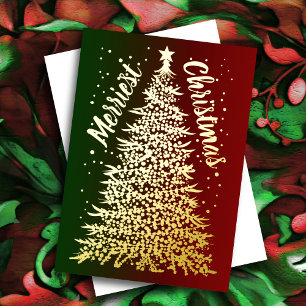 Carte De Vœux En Aluminium Arbre de Noël le plus joyeux Noir Rouge Ombre