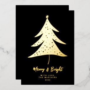 Carte De Vœux En Aluminium Arbre de Noël minimaliste Joyeux & Lumineux 
