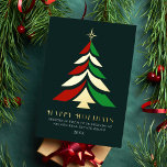 Carte De Vœux En Aluminium Arbre de Noël minimaliste Salutation d'entreprise<br><div class="desc">Mini Élégant Arbre de Noël Salutation Carte de vacances d'entreprise. Apportez de la joie à vos proches et rendez la fête inoubliable. Pour plus de personnalisation,  cliquez sur le bouton bleu à droite et utilisez l'outil de conception pour modifier ce modèle.</div>