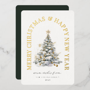 Carte De Vœux En Aluminium Arbre de Noël moderne