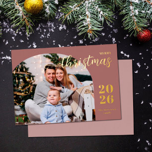 Carte De Vœux En Aluminium Arc de Noël 1 photo moderne minimaliste