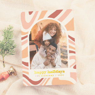 Carte De Vœux En Aluminium Arc moderne Retro Super Noël