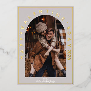 Carte De Vœux En Aluminium Arche Élégante Bonne Saint-Valentin Photo