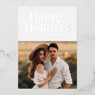 Carte De Vœux En Aluminium Argent photo de type rétro