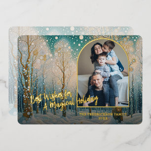 Carte De Vœux En Aluminium Art Abstrait Winter Wonderland Art Gold