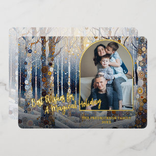 Carte De Vœux En Aluminium Art Classique Tendance Artistique Hiver Merveilleu