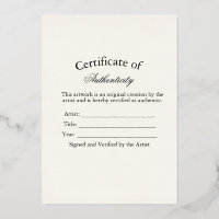 Autocollant de Certificat d'Authenticité de Luxe |
